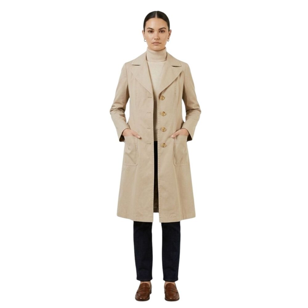 Herno Confezioni di Lusso Vintage Check Lined Trench Coat - Made in Italy XS Pet